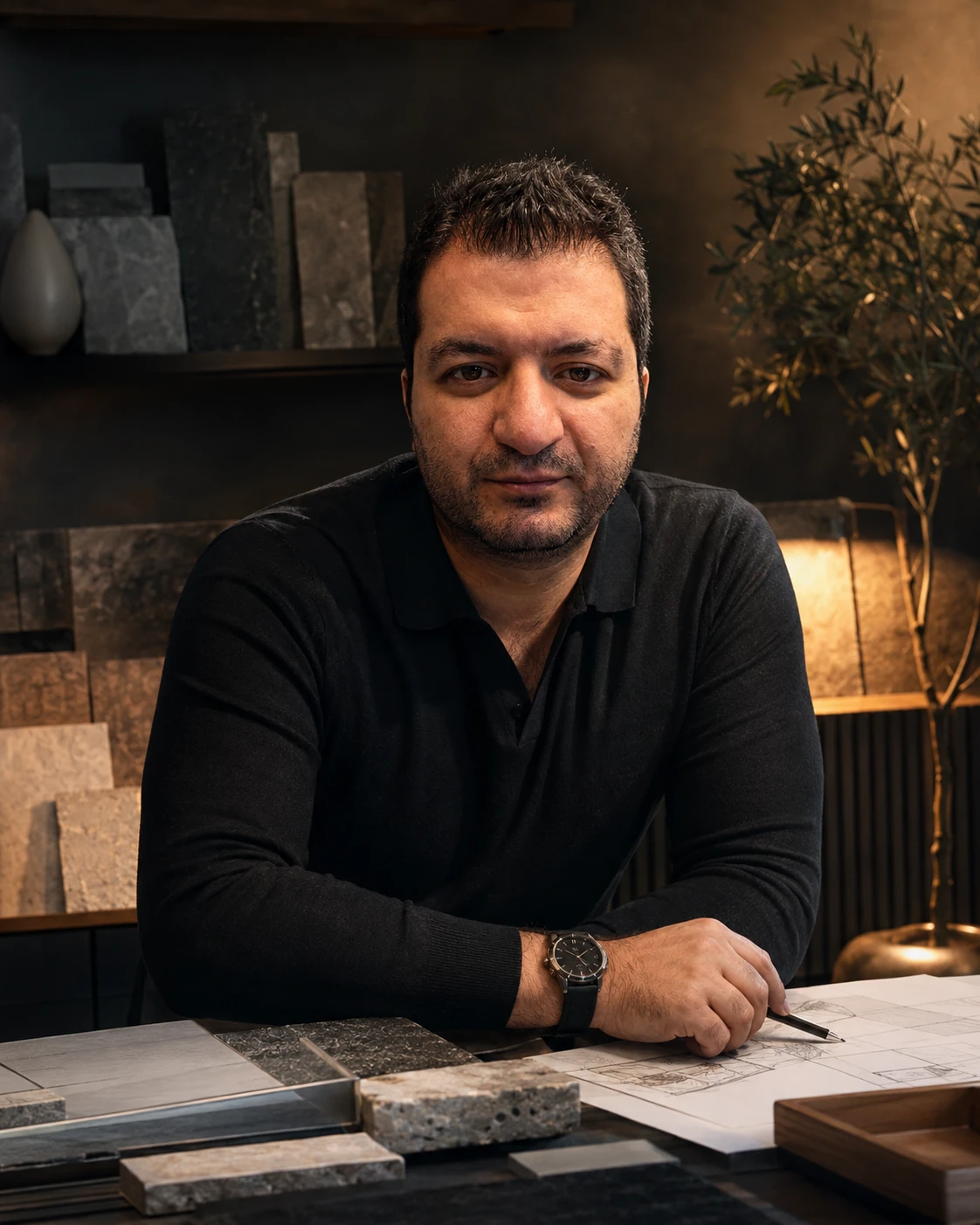 Portrait of Hamid Hosseinmardi in his studio